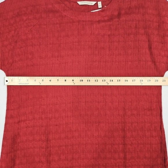 Soft Surroundings Remi Gauze Slip Linen Blend Shirt Dress Petite Medium Wine Red - Picture 5 of 7